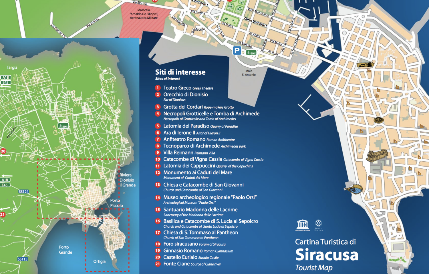 Siracusa Tourist Map